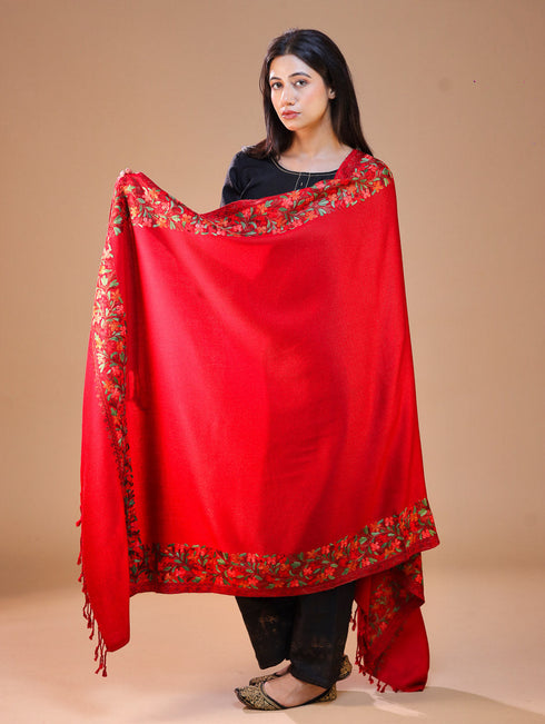 Women's Aari Embroidery Wool Shawl